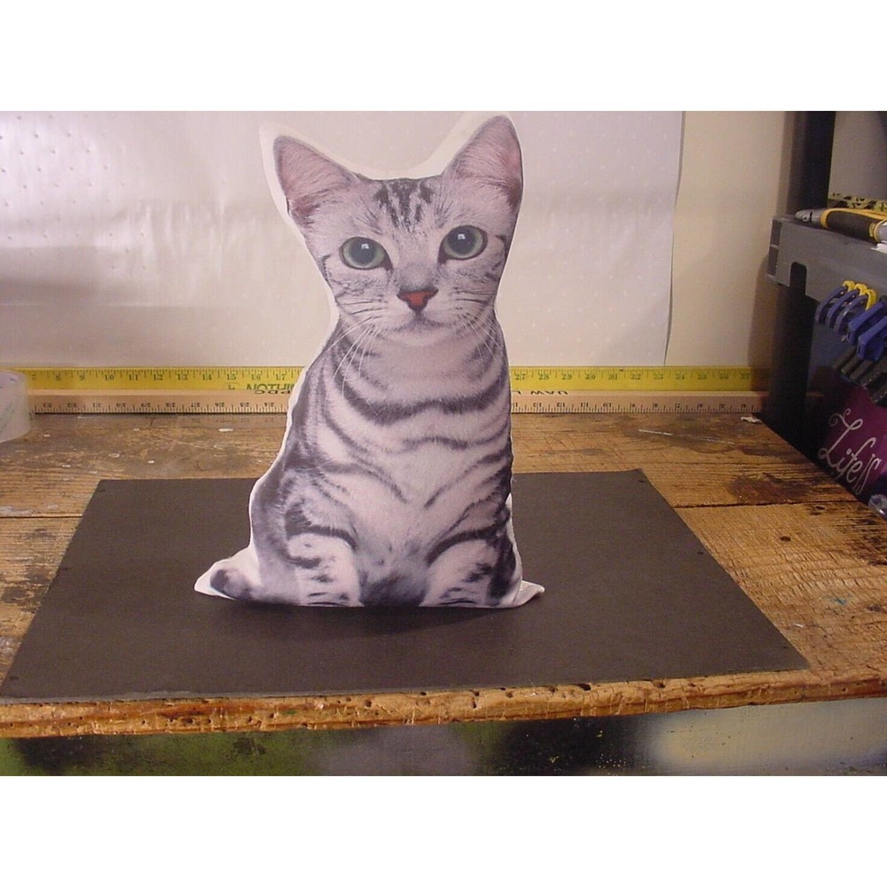 The Toy Works 13” Stuffed Cloth Black and White Cat Door Stop